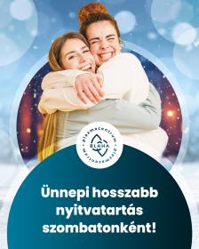 Ünnepi hosszabb nyitvatartás szombatonként!