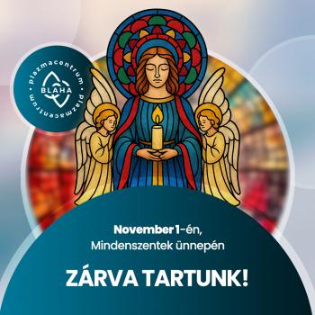 November 1-én, Mindenszentek ünnepén zárva tartunk!